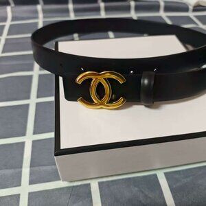 Chanel Black and Gold Women's Belt